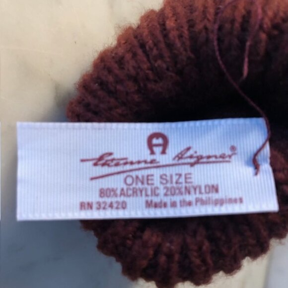 AIGNER Stretch Faux Leather Knit Gloves - Picture 5 of 15